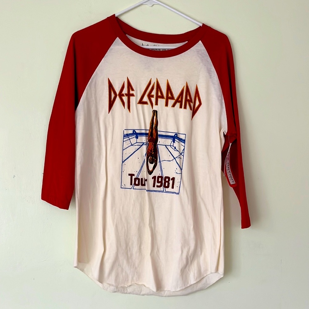 Live Nation Def Leppard Tour 1981 Raglan Baseball T Shirt Womens Size xl Top